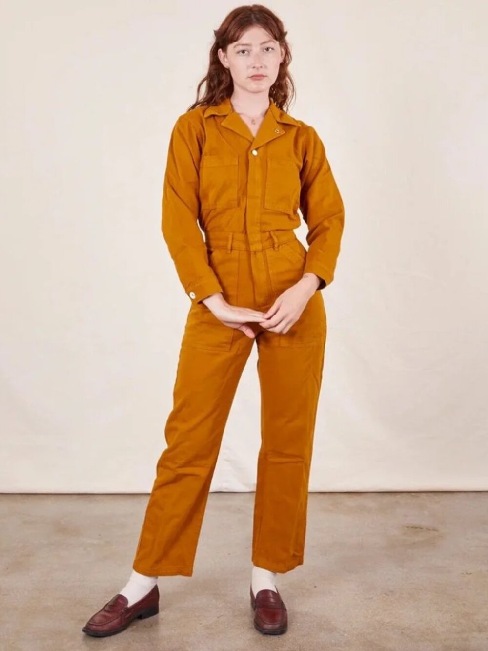 Big Bud Press Spicy Mustard Medium Long Sleeve Everyday Jumpsuit